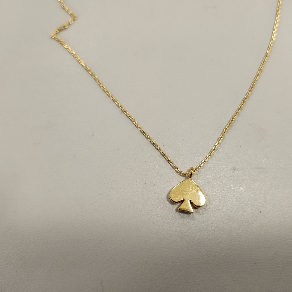 New W/Out Tags Kate Spade Gold/Black  Spade Enamel Stud Earrings & Necklace - Picture 2 of 3